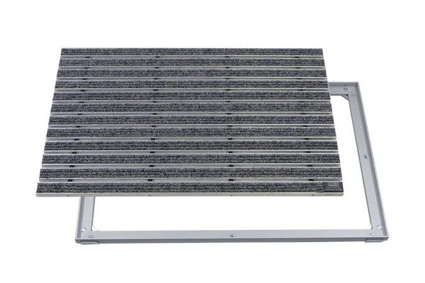 Produktbild einer Emco Fussmatte in Grau mit Montagerahmen