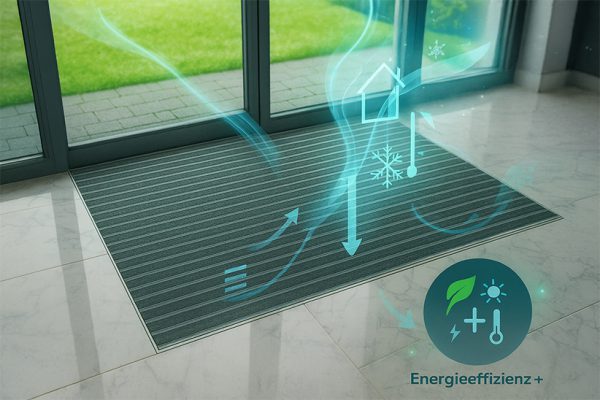 Darstellung der Vorteile von eingelassenen Eingangsmatten auf Energie und Raumluft und entsprechende Effizienz